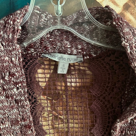 Charlotte Russe Maroon Cardigan - Picture 12 of 16
